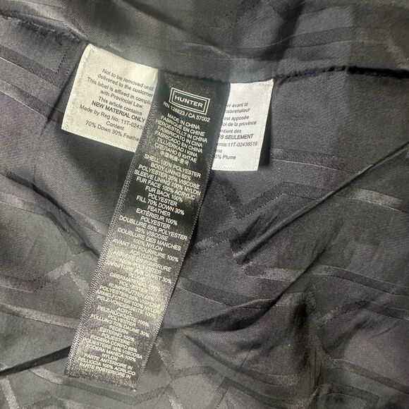 Hunter Refined Down Coat Black Size Small - Picture 15 of 15